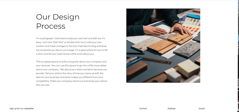 sample website - our design process